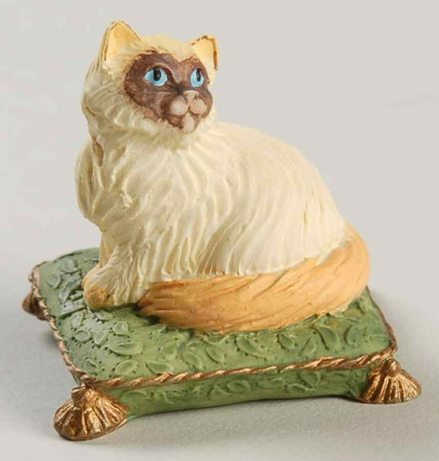 Victorian Parlor Kitten Thimbles Rag Doll On Tapestry Pillow - Boxed by Lenox-1