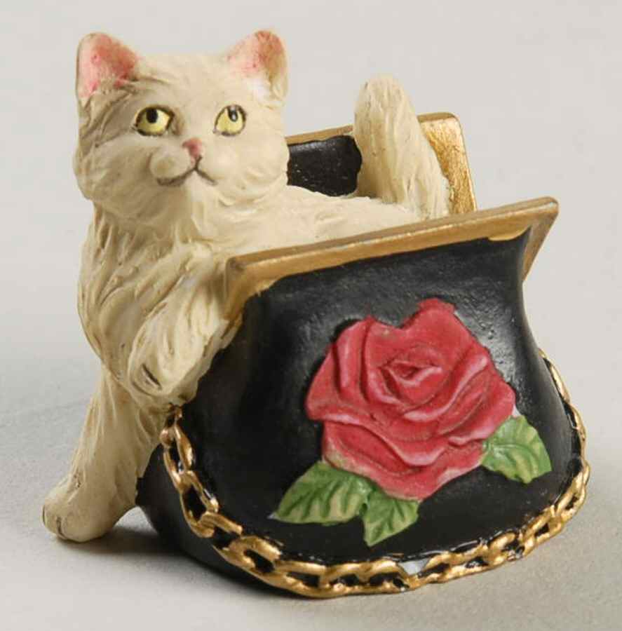Victorian Parlor Kitten Thimbles British Cream In A Purse - No Box by Lenox-1