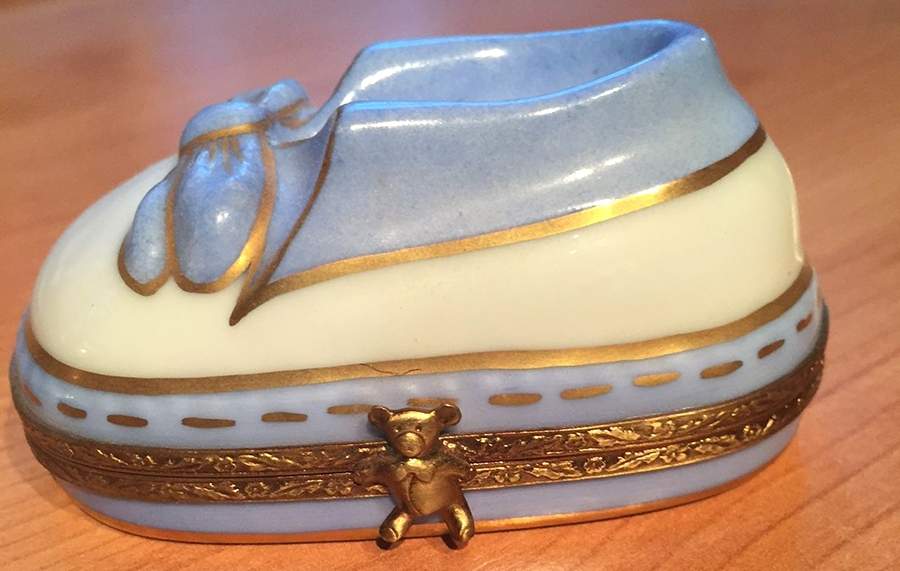 La Gloriette Limoges Box Baby Shoe Boy - No Box by La Gloriette-1
