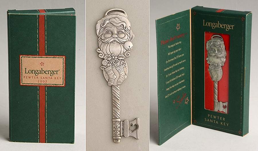 Santa Key Ornaments Santa Key-Pewter - Boxed by Longaberger-1