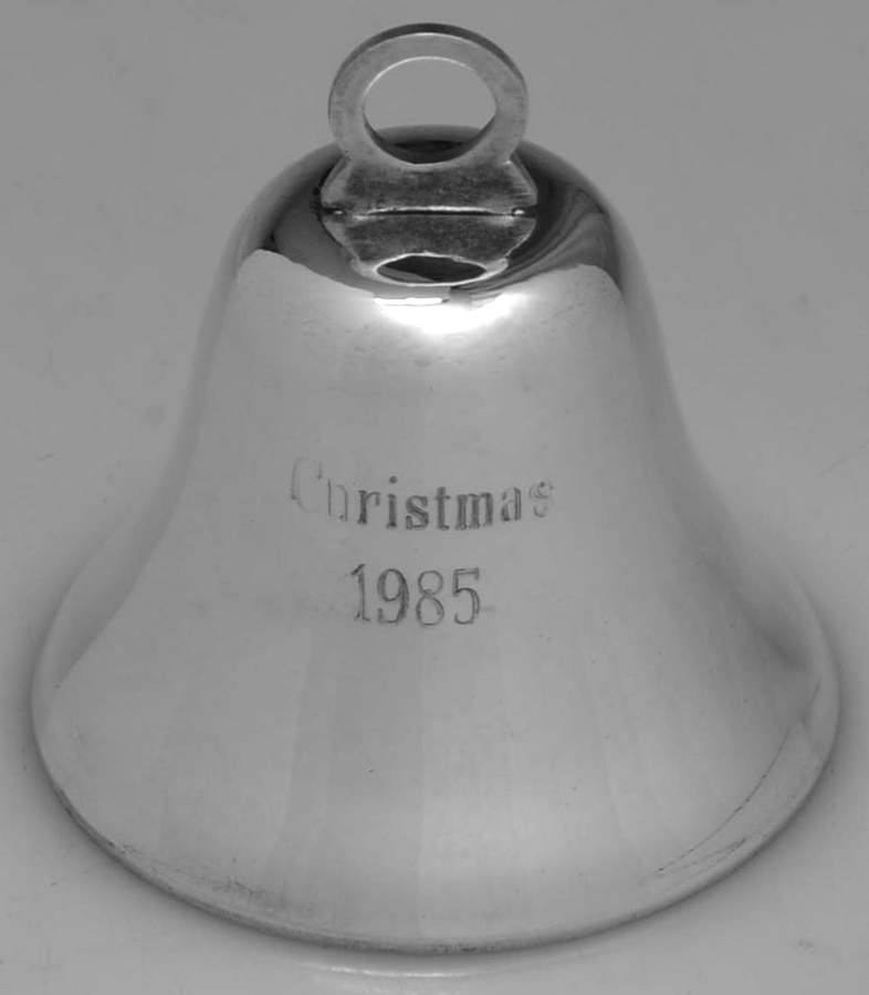 Annual Silverplate Bells 1985 Silverplate Bell - With Box Bx1985 by Leonore Doskow-1