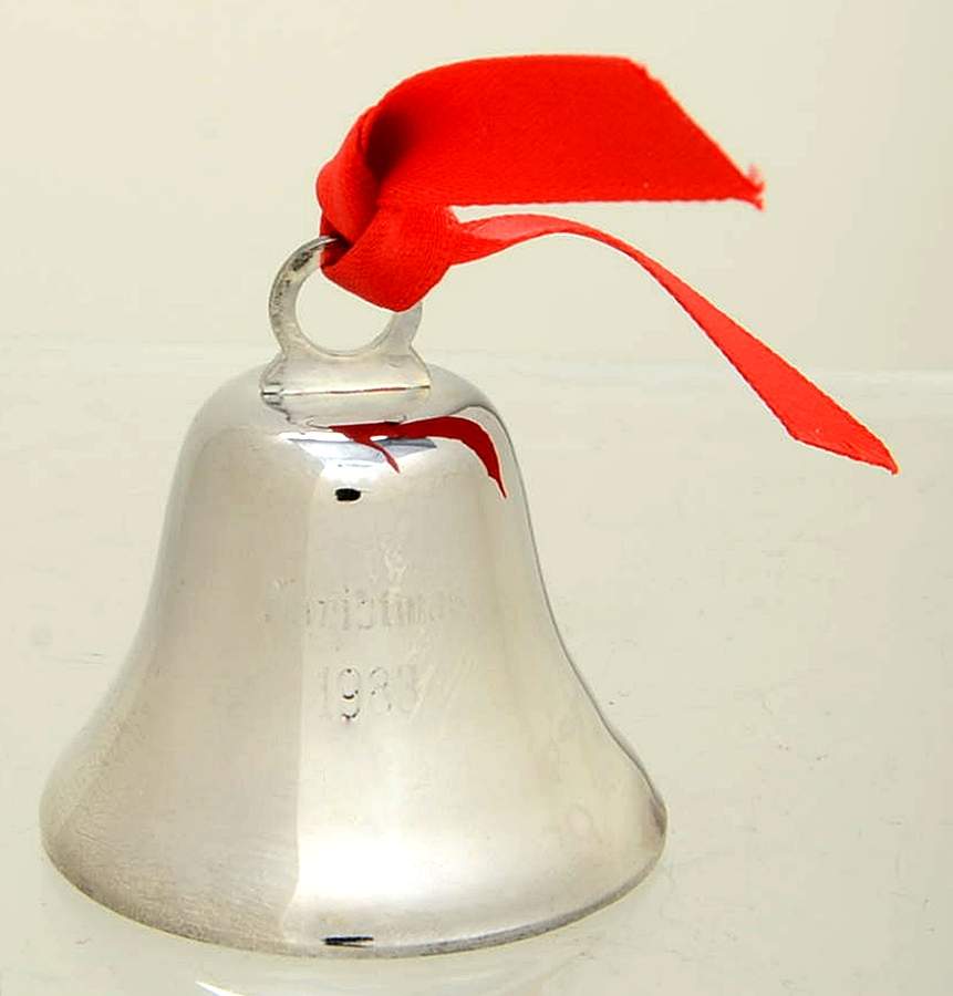 Annual Silverplate Bells 1983 Silverplate Bell - With Box Bx1983 by Leonore Doskow-1