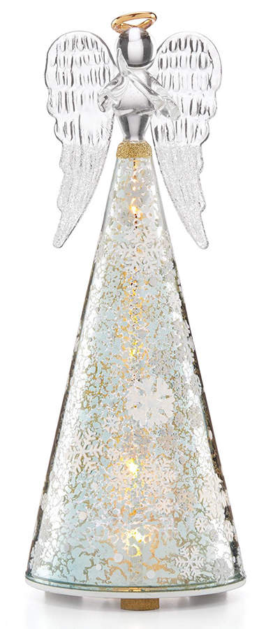 Christmas Lit Crystal Figurines Radiant Light Mercury Glass Angel - No Box by Lenox-1