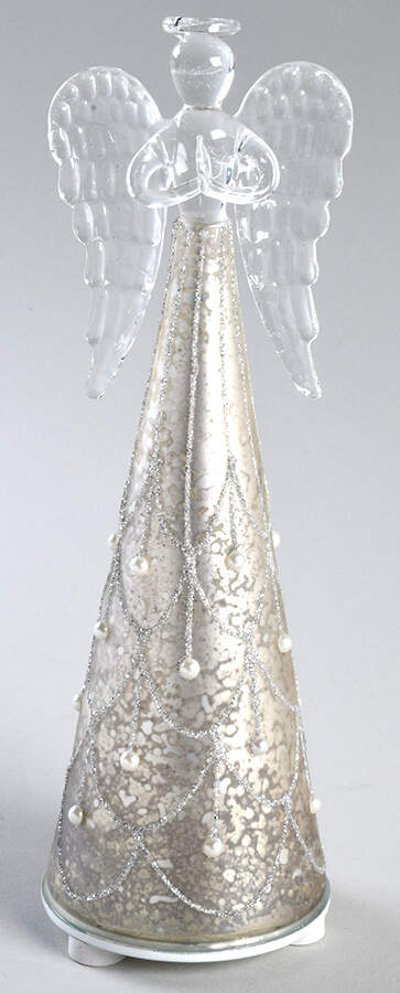 Christmas Lit Crystal Figurines Pearl Angel - Boxed by Lenox-1