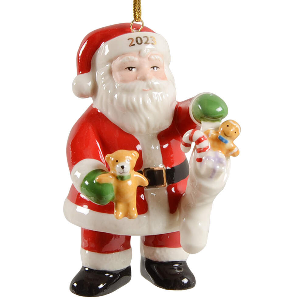 Annual Santa Ornament 2 Santa And Stocking - No Box by Lenox-1