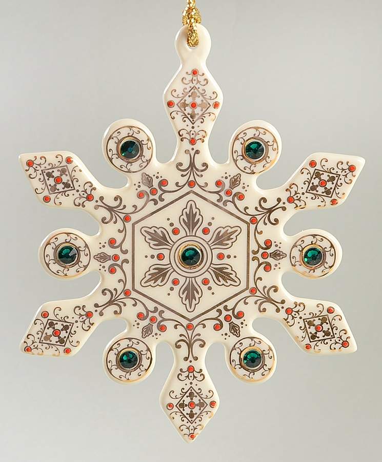 China Jewels Snowflake 2012 China Jewels Emerald Snowflake - Boxed by Lenox-1
