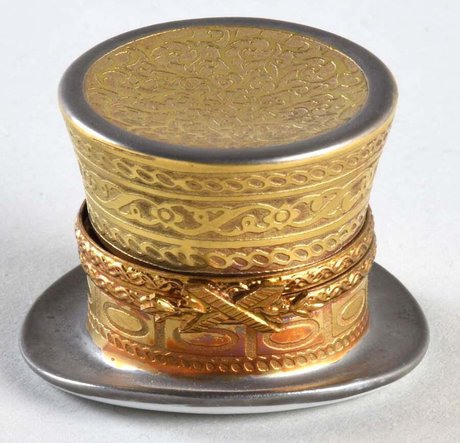 La Seynie Limoges Boxes Encrusted Top Hat - No Box by La Seynie Limoges-1