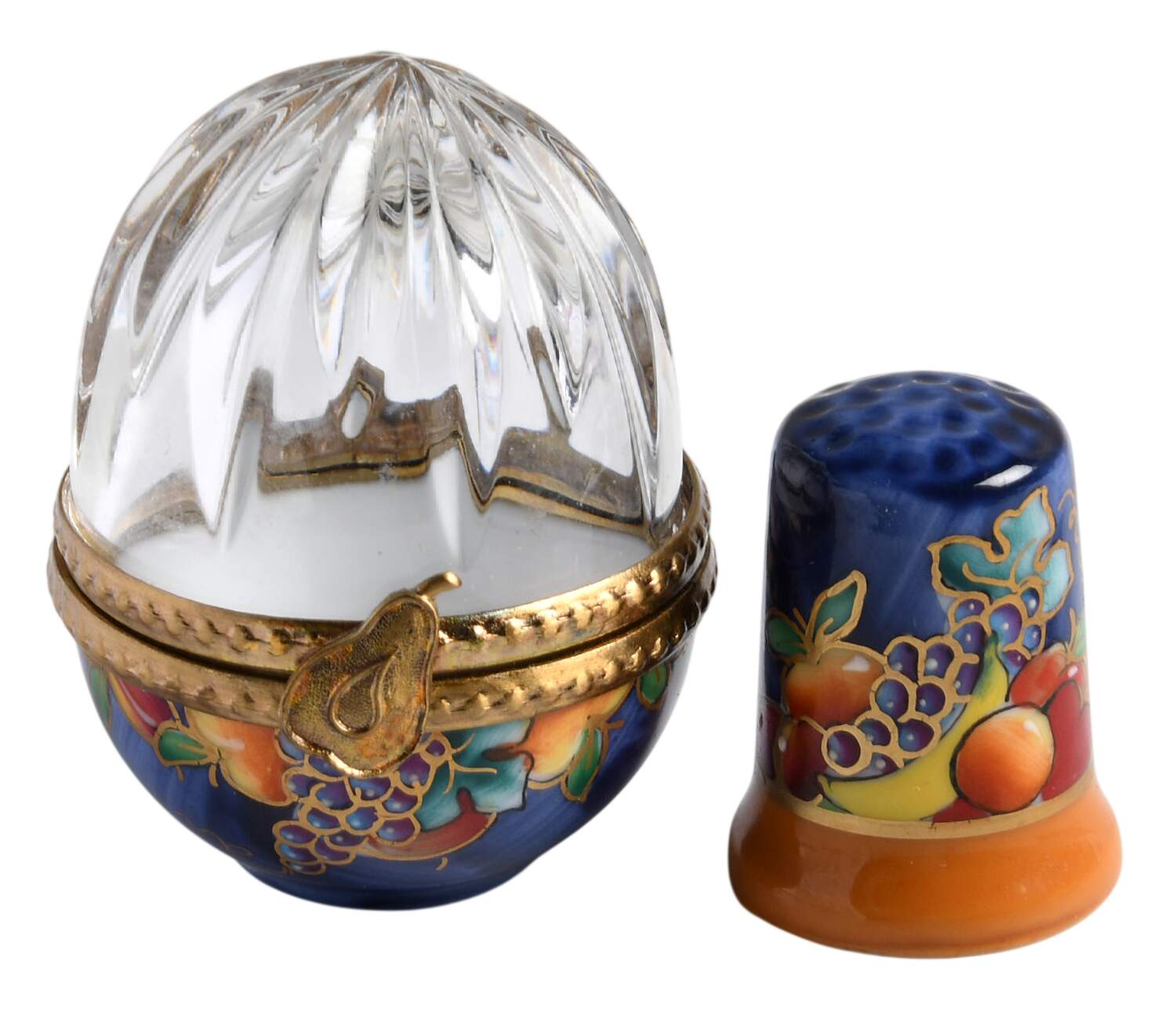 La Seynie Limoges Boxes Egg With Thimble - No Box by La Seynie Limoges-1