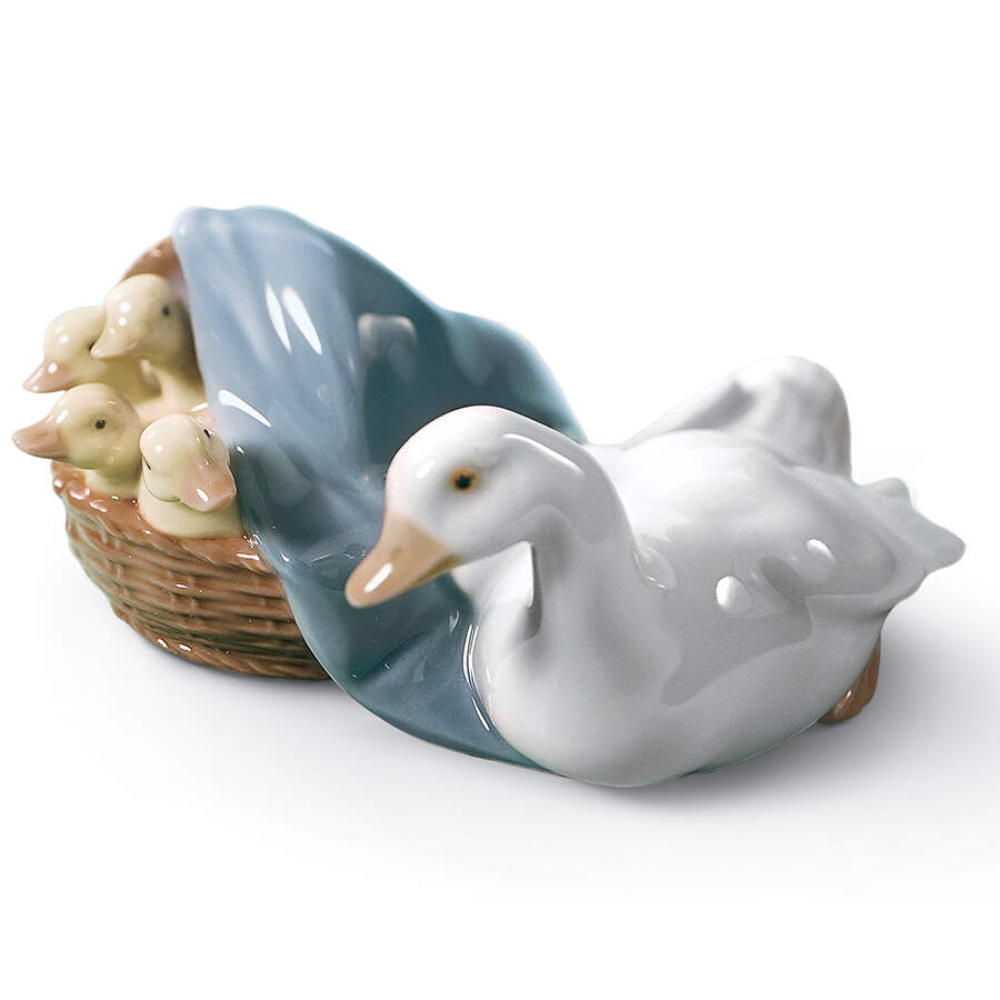 Birds Ducklings-Mother With Basket - Boxed by Lladro-1