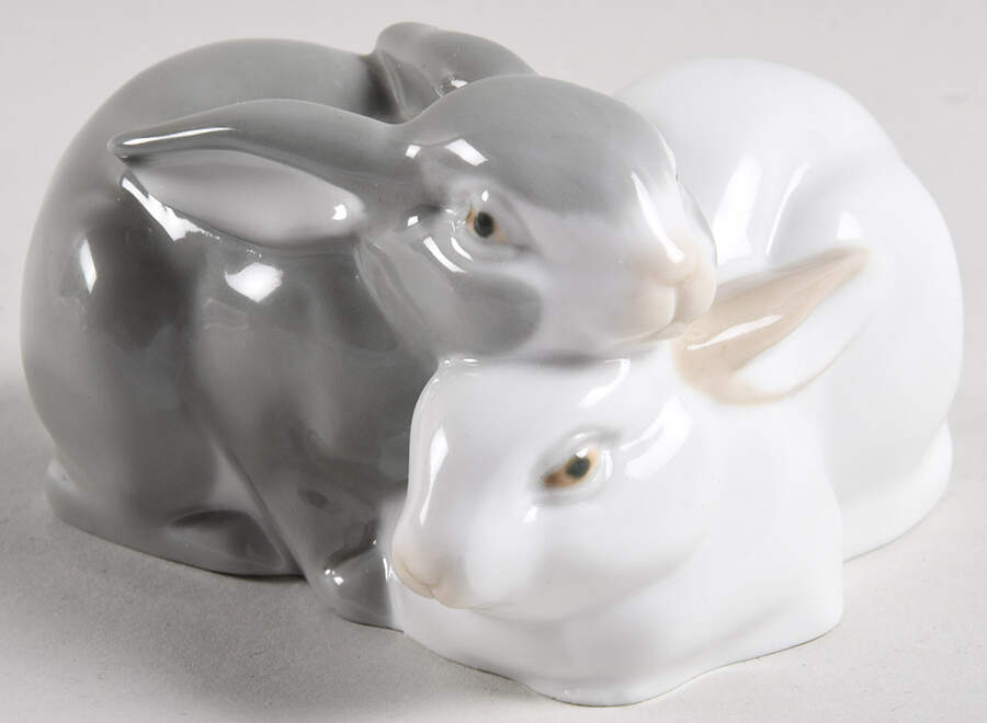 Animals-Domestic Rabbit Couple - Boxed by Lladro-1