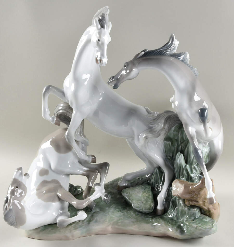 Animals-Domestic Horses Group - Boxed by Lladro-1
