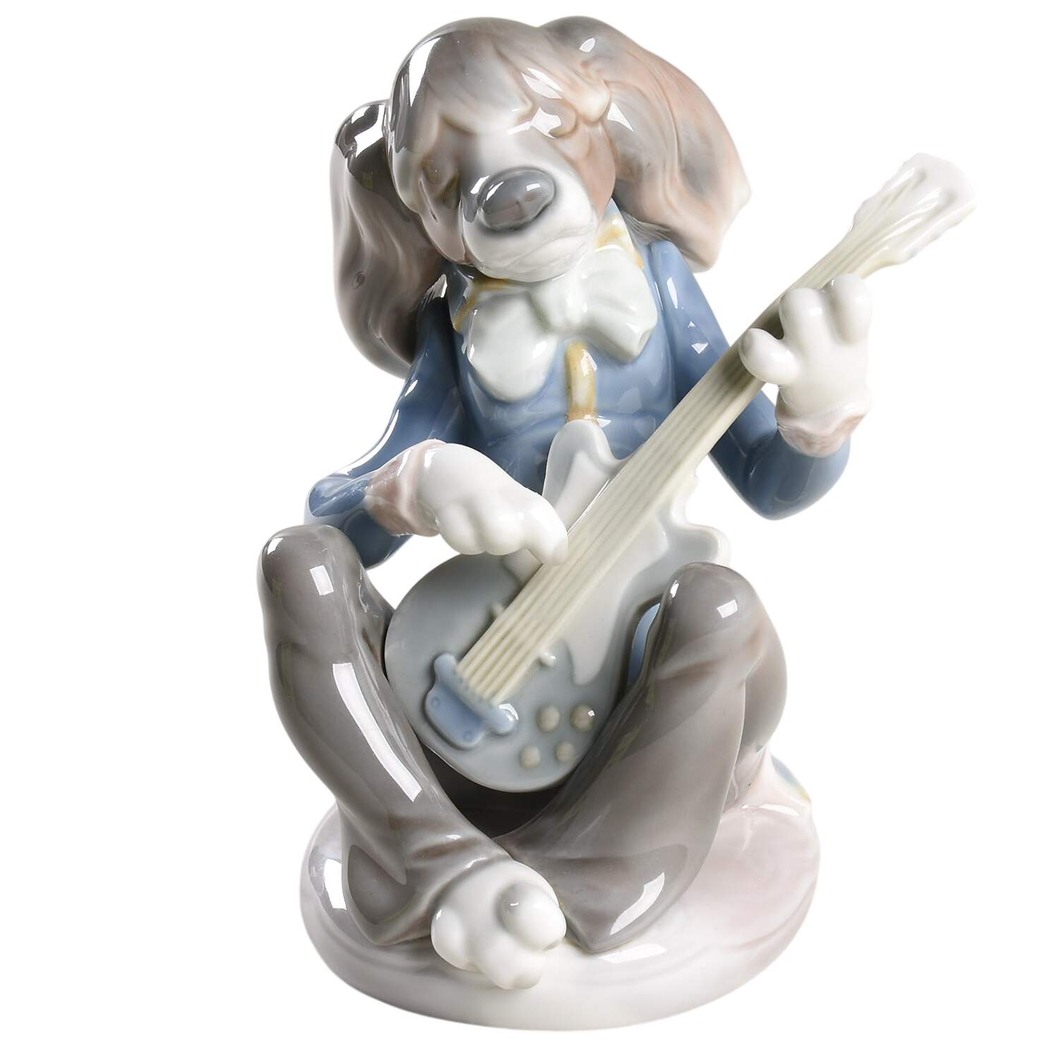 Animals-Domestic Dog Playing Guitar Seated - Boxed by Lladro-1