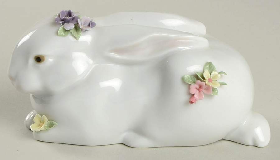 Animals-Domestic Sleeping Bunny With Flowers-Rabbit - Boxed by Lladro-1