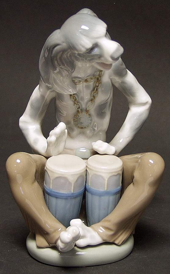 Animals-Domestic Dog Playing Bongos - Boxed by Lladro-1