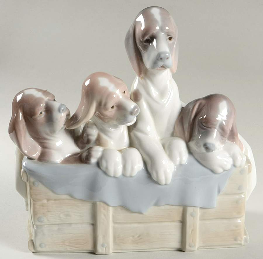 Animals-Domestic Pups In Box - Boxed by Lladro-1