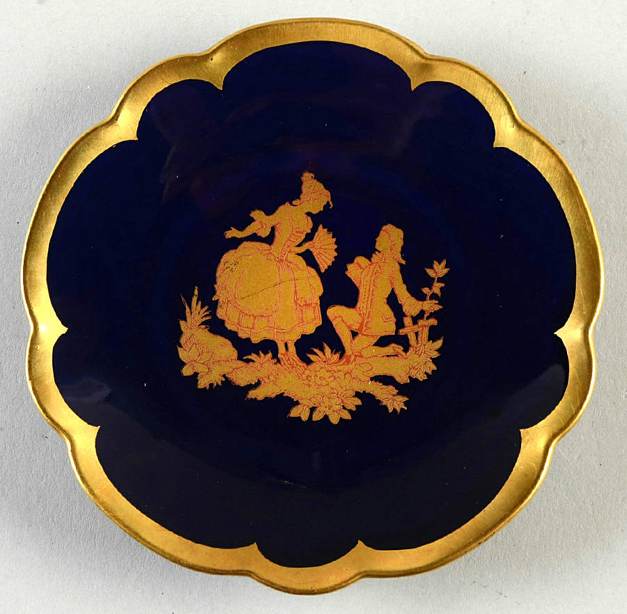 Limoges Castel Figurines Cobalt Plate-The Proposal - No Box by Limoges Castel-1