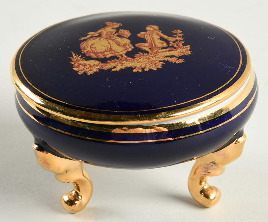 Limoges Castel Figurines Footed Box - Proposal - No Box by Limoges Castel-1
