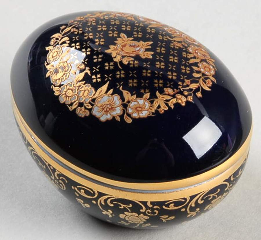 Limoges Castel Figurines Floral Egg Box - No Box by Limoges Castel-1