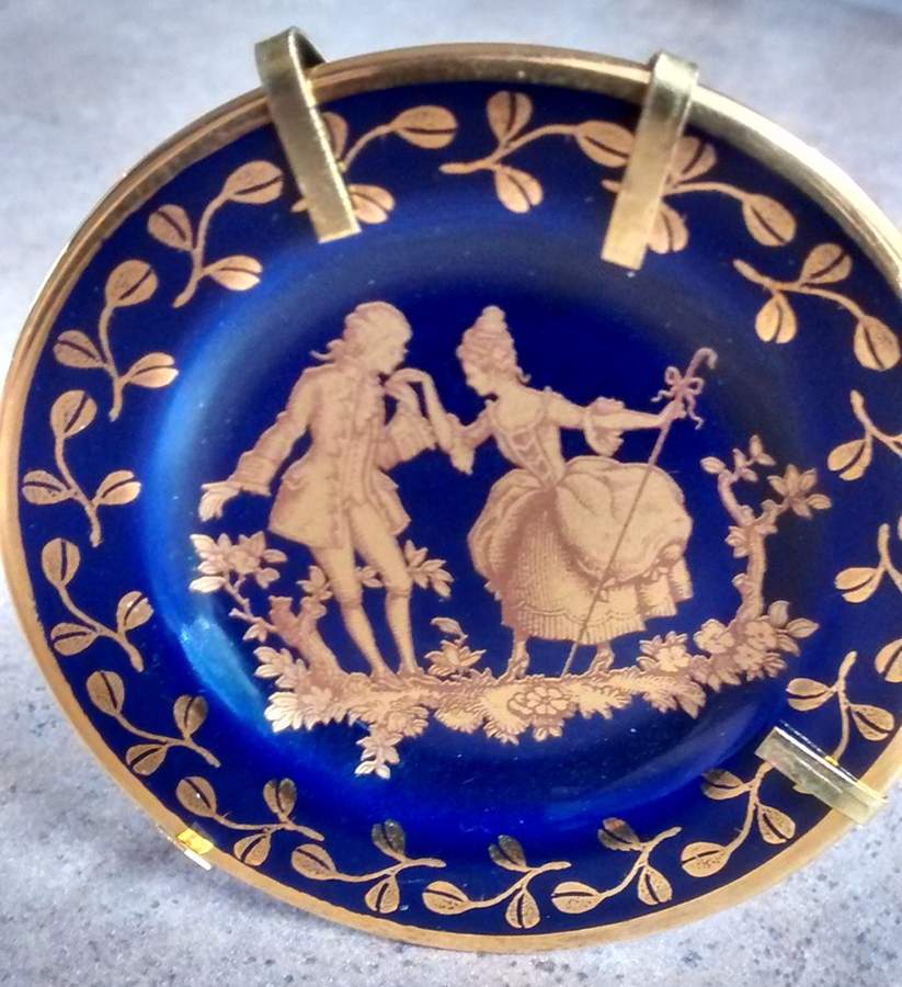 Limoges Castel Figurines Plate-Victorian Couple - No Box by Limoges Castel-1