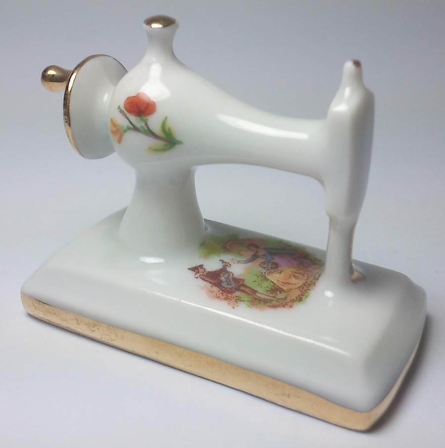 Limoges Castel Figurines Sewing Machine-White - No Box by Limoges Castel-1