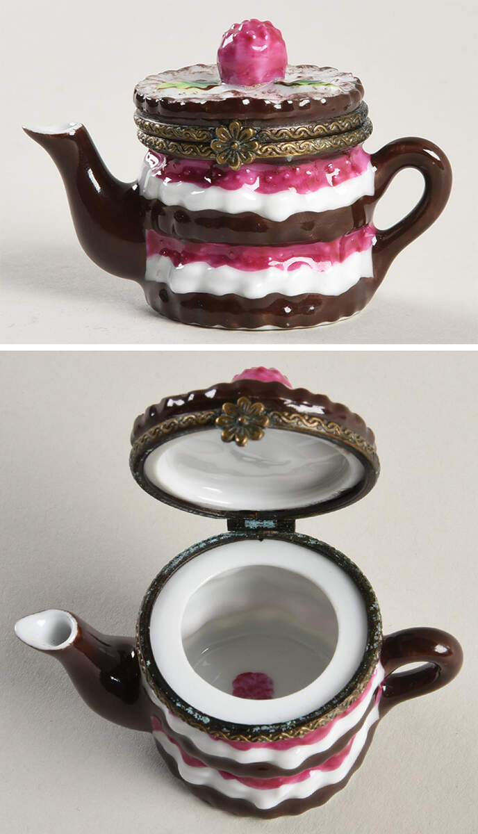 Limoges Boxes Raspberry Cake Tea Pot - No Box by Limoges Imports-1
