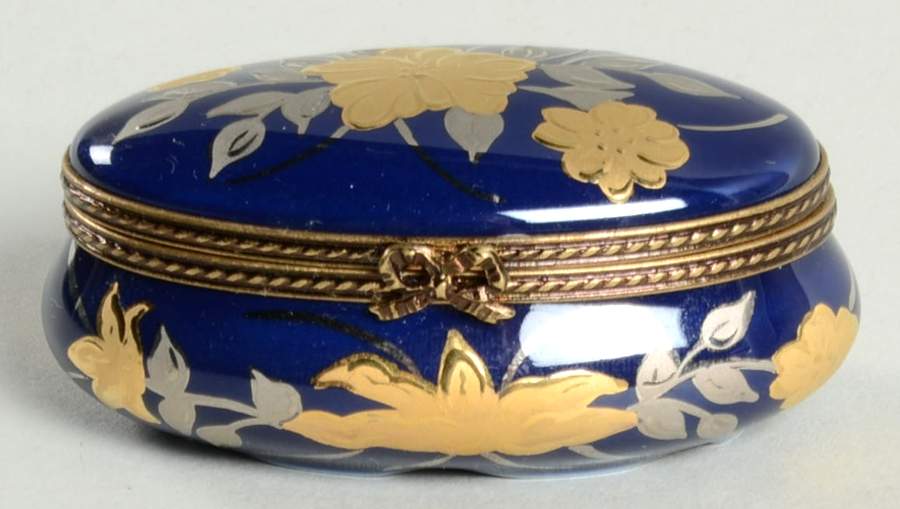 Limoges Boxes Bleu-De-Four Oval Box - Boxed by Limoges Imports-1