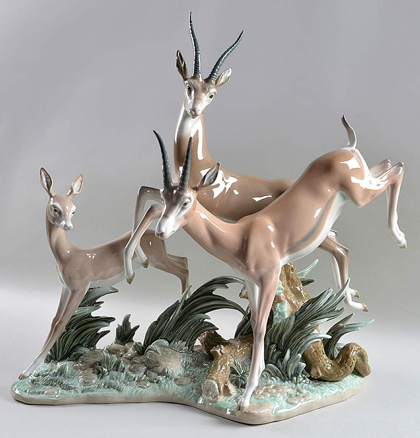 Animals-Wild Flight Of Gazelles - Boxed by Lladro-1
