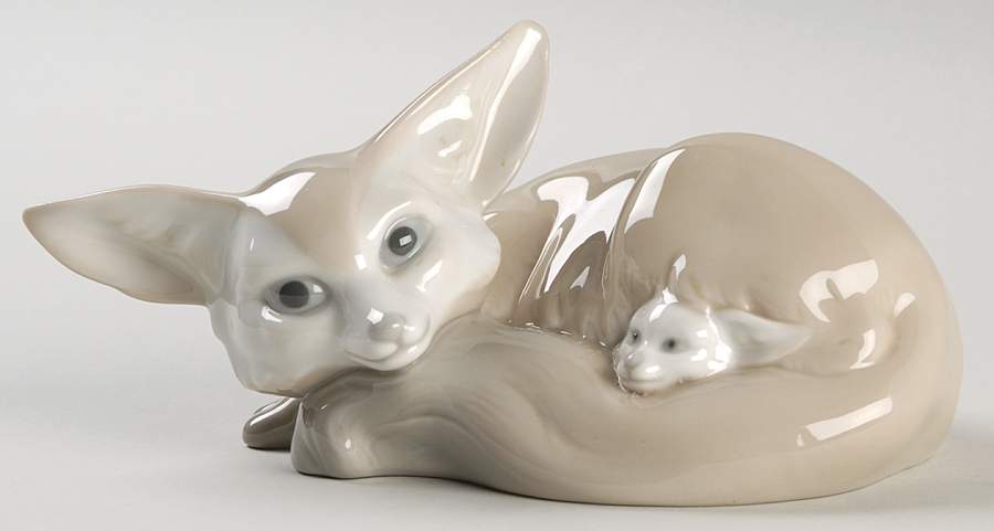 Animals-Wild Fox And Cub - No Box by Lladro-1