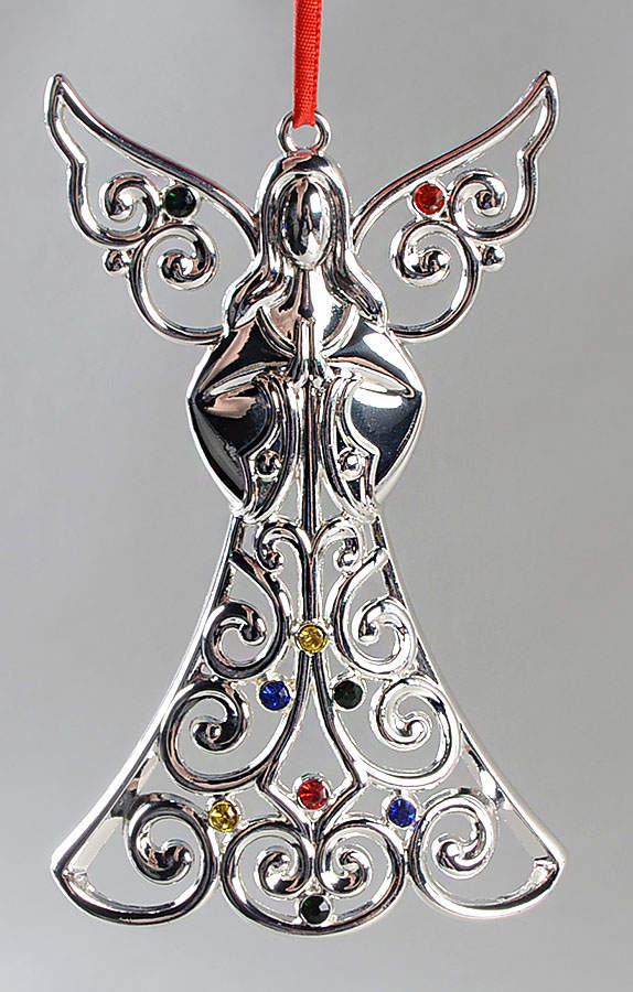 Sparkle and Scroll Multi-Crystal Angel--Multi-Colored Crystals - Boxed by Lenox-1