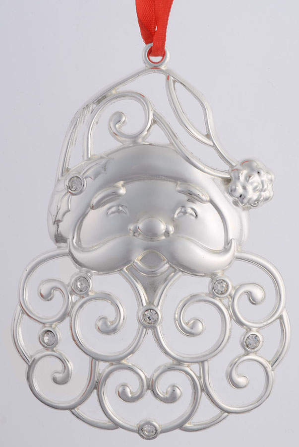 Sparkle and Scroll Multi-Crystal Santa Head-Clear Crystal - Boxed by Lenox-1