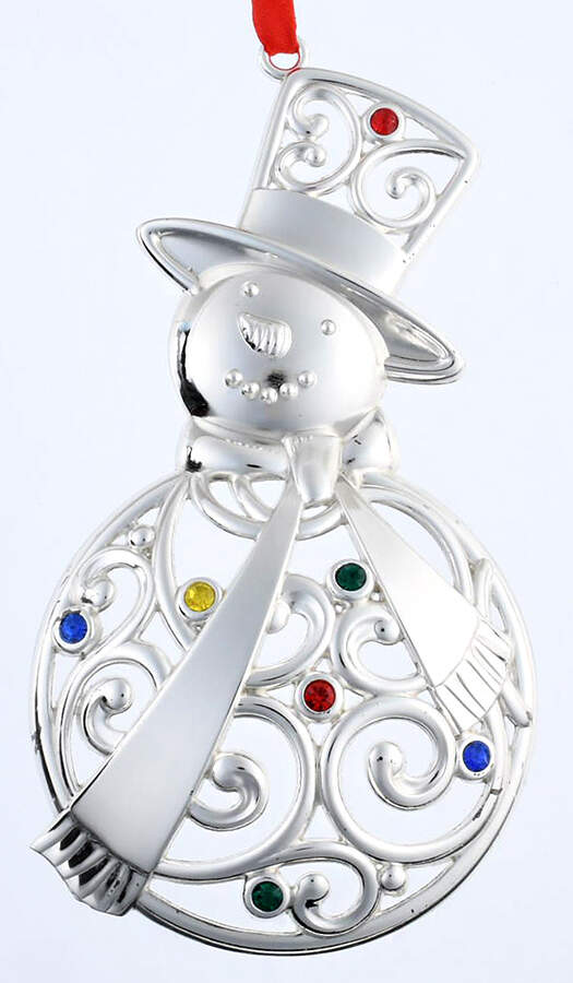 Sparkle and Scroll Multi-Crystal Snowman-Multi-Colored Crystals - Boxed by Lenox-1