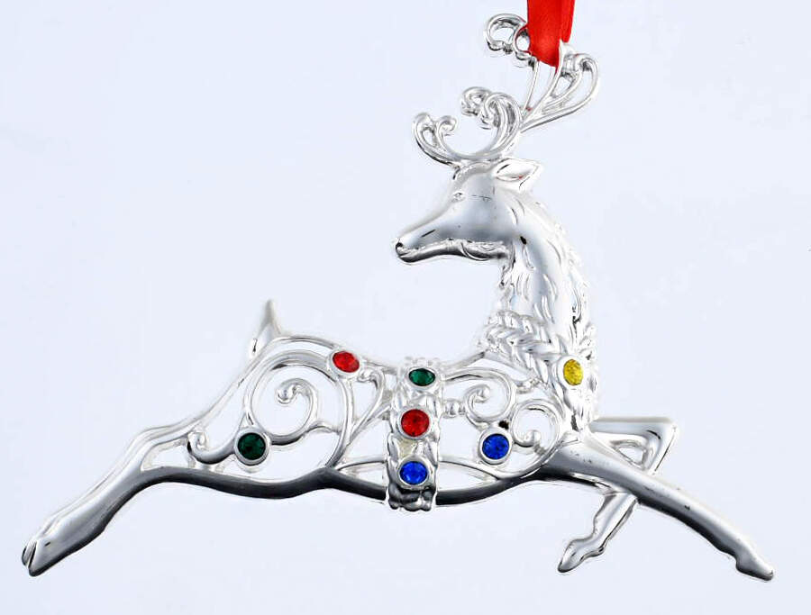 Sparkle and Scroll Multi-Crystal Reindeer- Multicolor - Boxed by Lenox-1