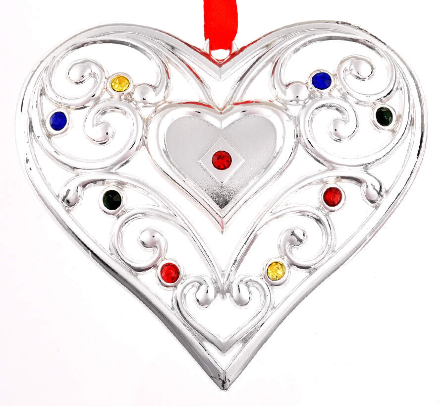 Sparkle and Scroll Multi-Crystal Heart-Multi-Colored Crystals - Boxed by Lenox-1