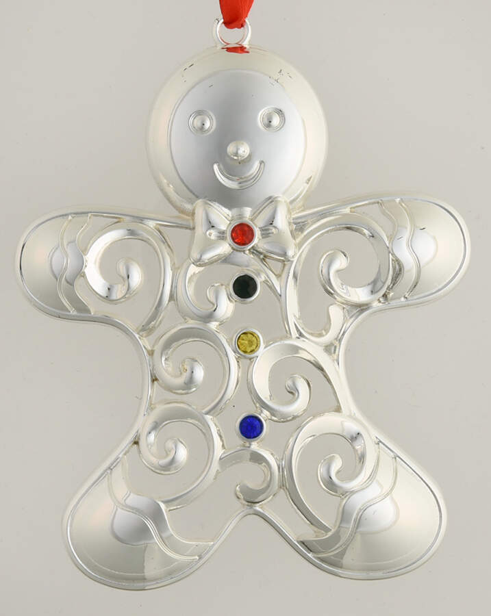 Sparkle and Scroll Multi-Crystal Gingerbread Man - Multicolor - Boxed by Lenox-1