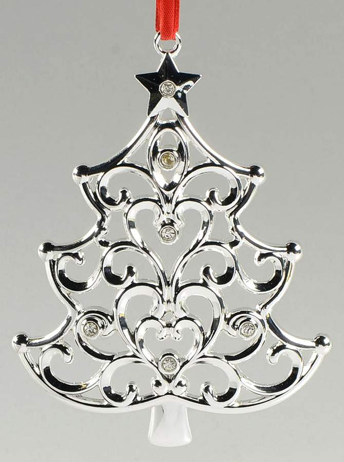 Sparkle and Scroll Multi-Crystal Christmas Tree-Clear Crystals - Boxed by Lenox-1
