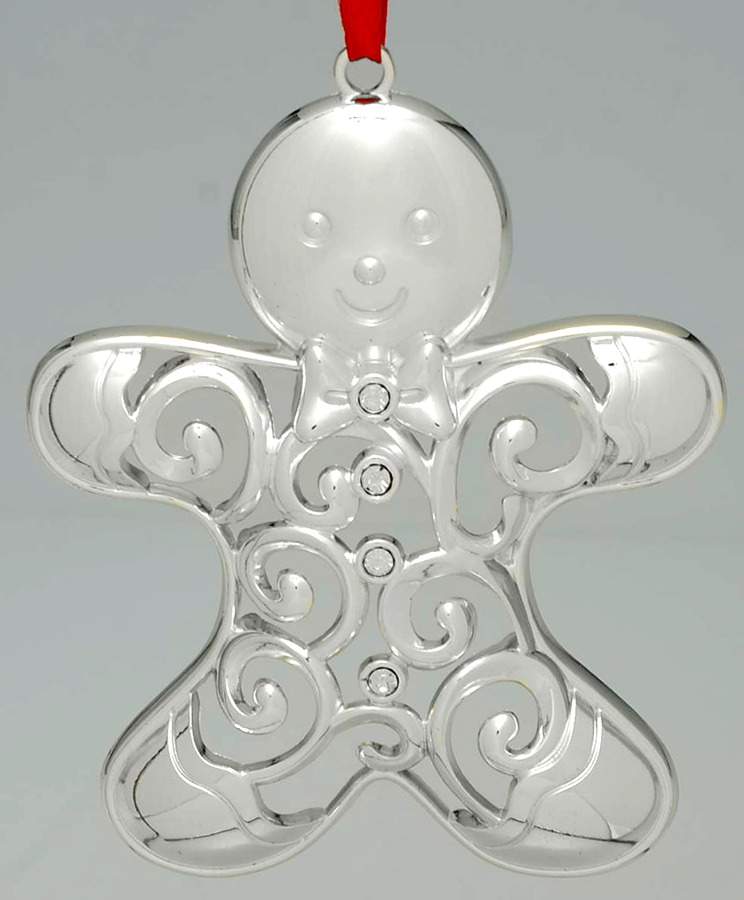 Sparkle and Scroll Multi-Crystal Gingerbread Man-Clear Crystals - Boxed by Lenox-1