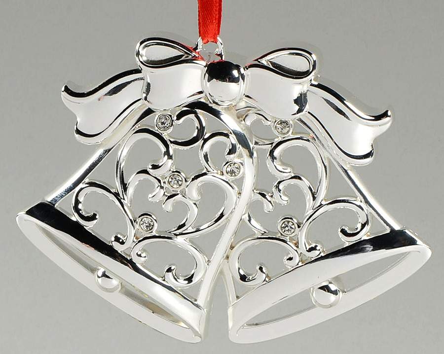 Sparkle and Scroll Multi-Crystal Bells With Bow-Clear Crystals - No Box by Lenox-1