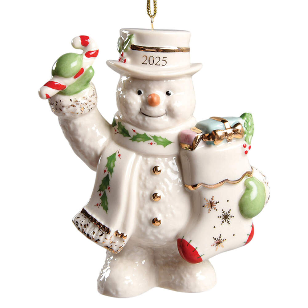 Annual Holiday Snowman Snowman With Stocking - Boxed by Lenox-1