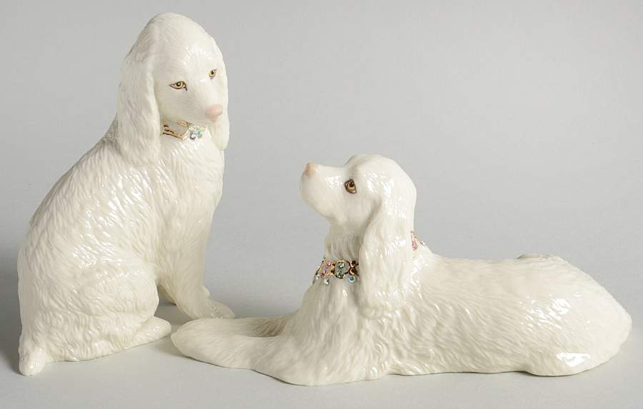 Classic Ivory Dog Collection Tender Devotion-Set Of 2 - With Box by Lenox-1