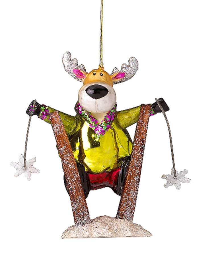 Wild and Crazy Animal Ornaments Skiing Moose - Boxed by Lenox-1