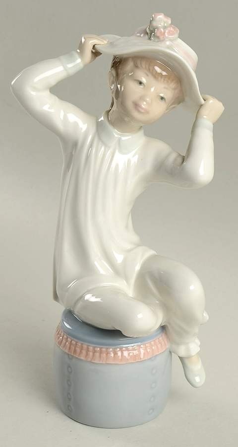 Girls Dressing Girl With Bonnet/Hat - Boxed by Lladro-1