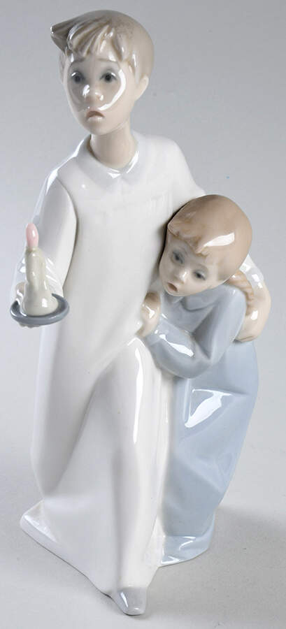 Children in Nightshirts Boy & Girl-With Candle - Boxed by Lladro-1