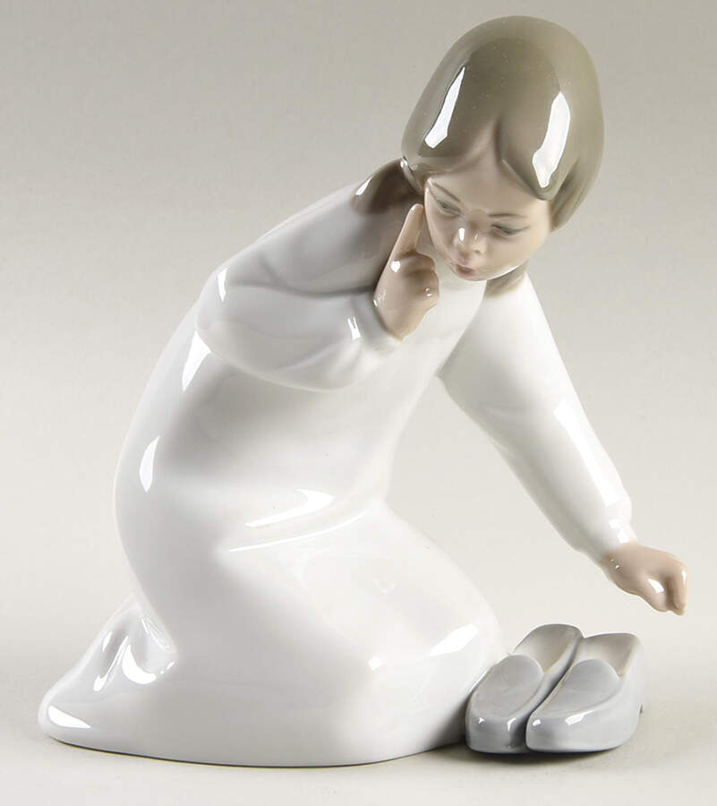 Children in Nightshirts Girl With Slippers - Boxed by Lladro-1