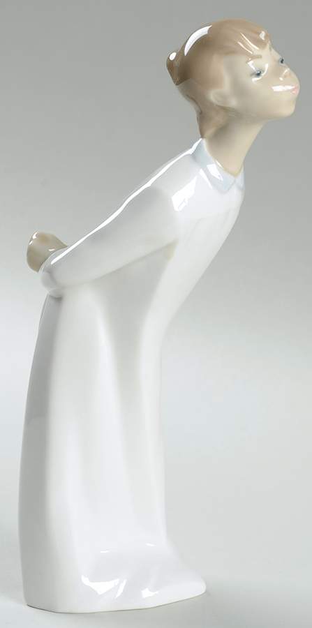 Children in Nightshirts Boy Kissing (Blowing) - No Box by Lladro-1