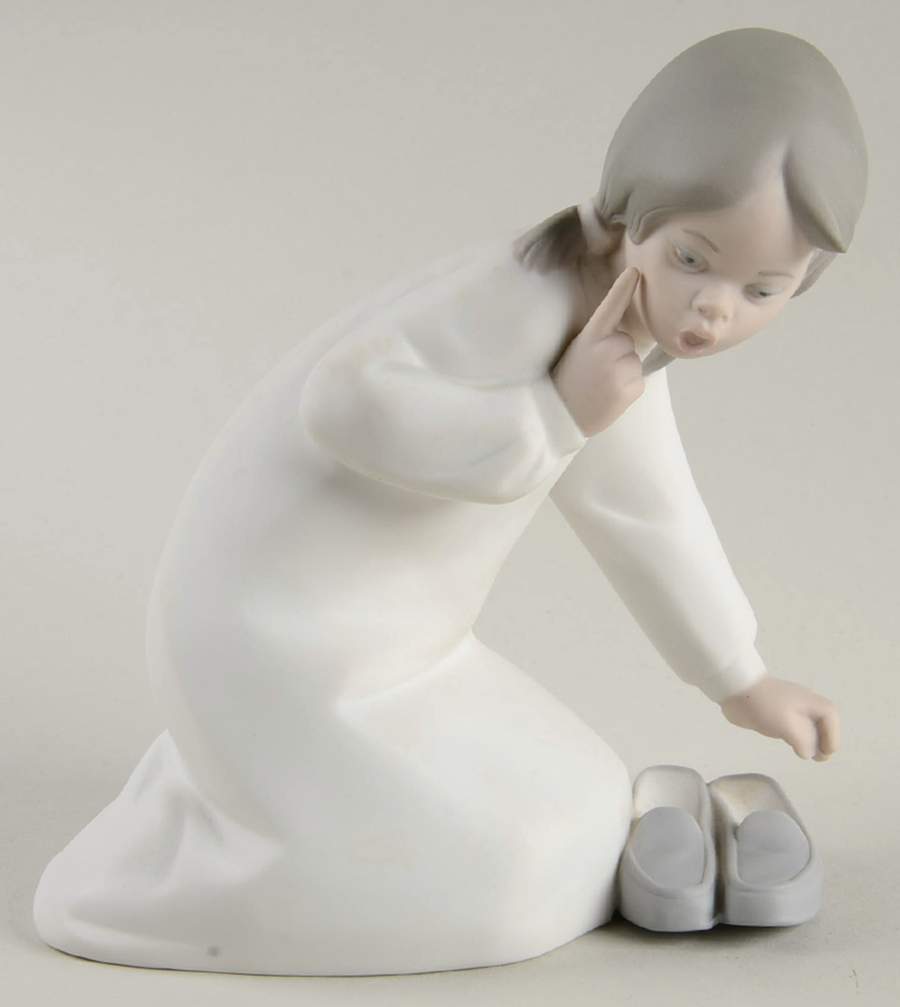 Children in Nightshirts Girl With Slippers - Boxed by Lladro-1