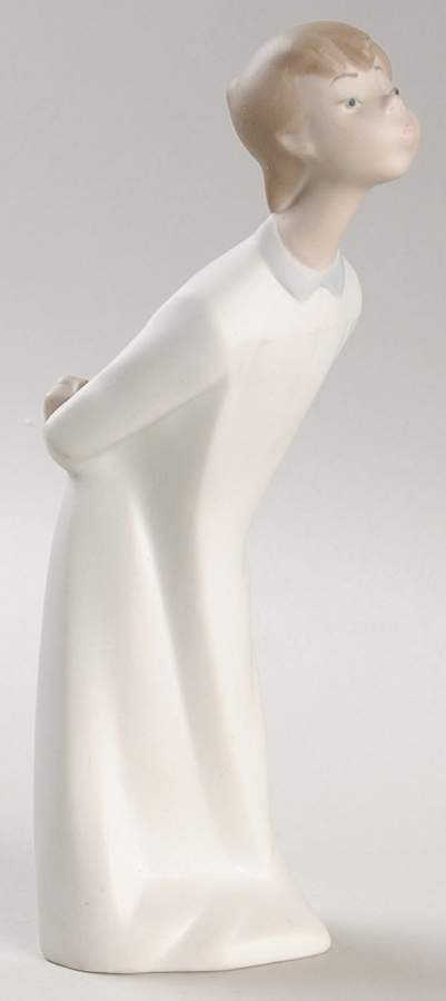 Children in Nightshirts Boy Kissing (Blowing) - No Box by Lladro-1