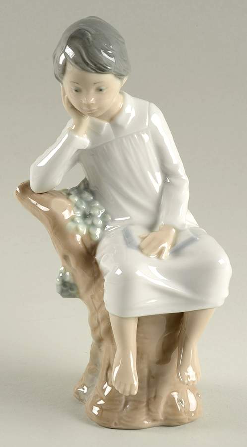Children in Nightshirts Boy Thinking - Boxed by Lladro-1