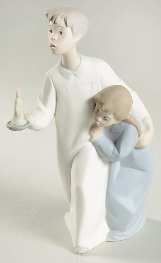 Children in Nightshirts Boy & Girl-With Candle - Boxed by Lladro-1