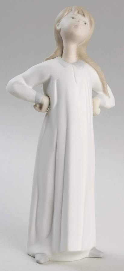 Children in Nightshirts Girl Stretching - With Box by Lladro-1