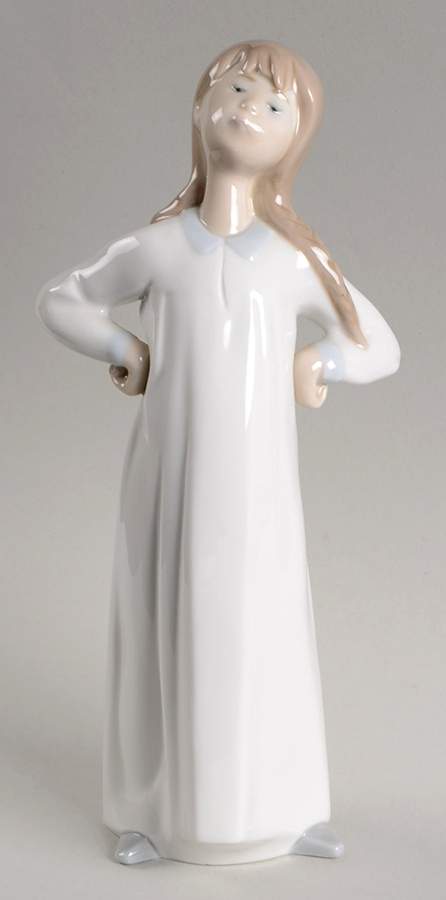 Children in Nightshirts Girl Stretching - Boxed by Lladro-1
